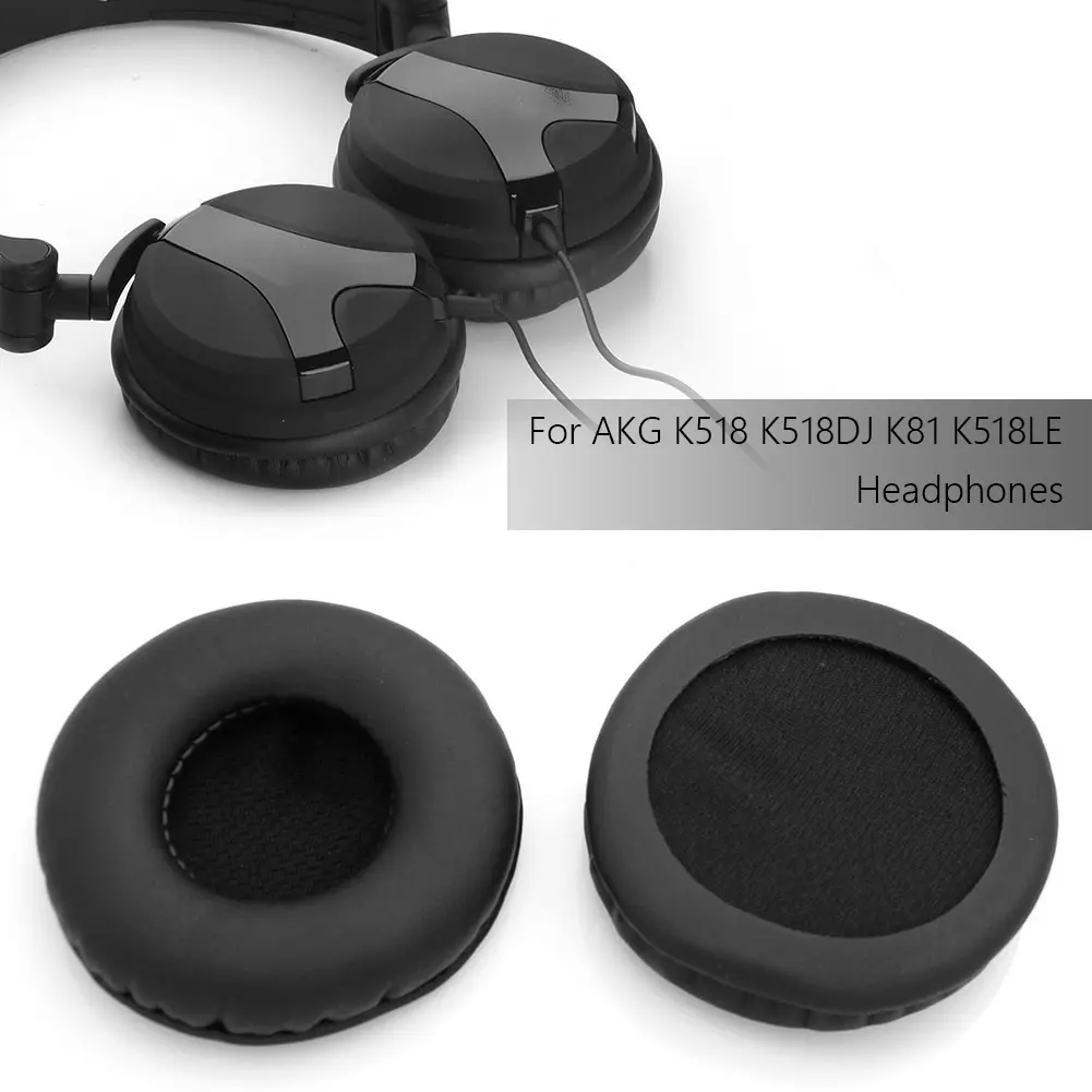 2pcs Earpads Ear Pads Protein Leather Headphones Cover for AKG K518 K518DJ K81