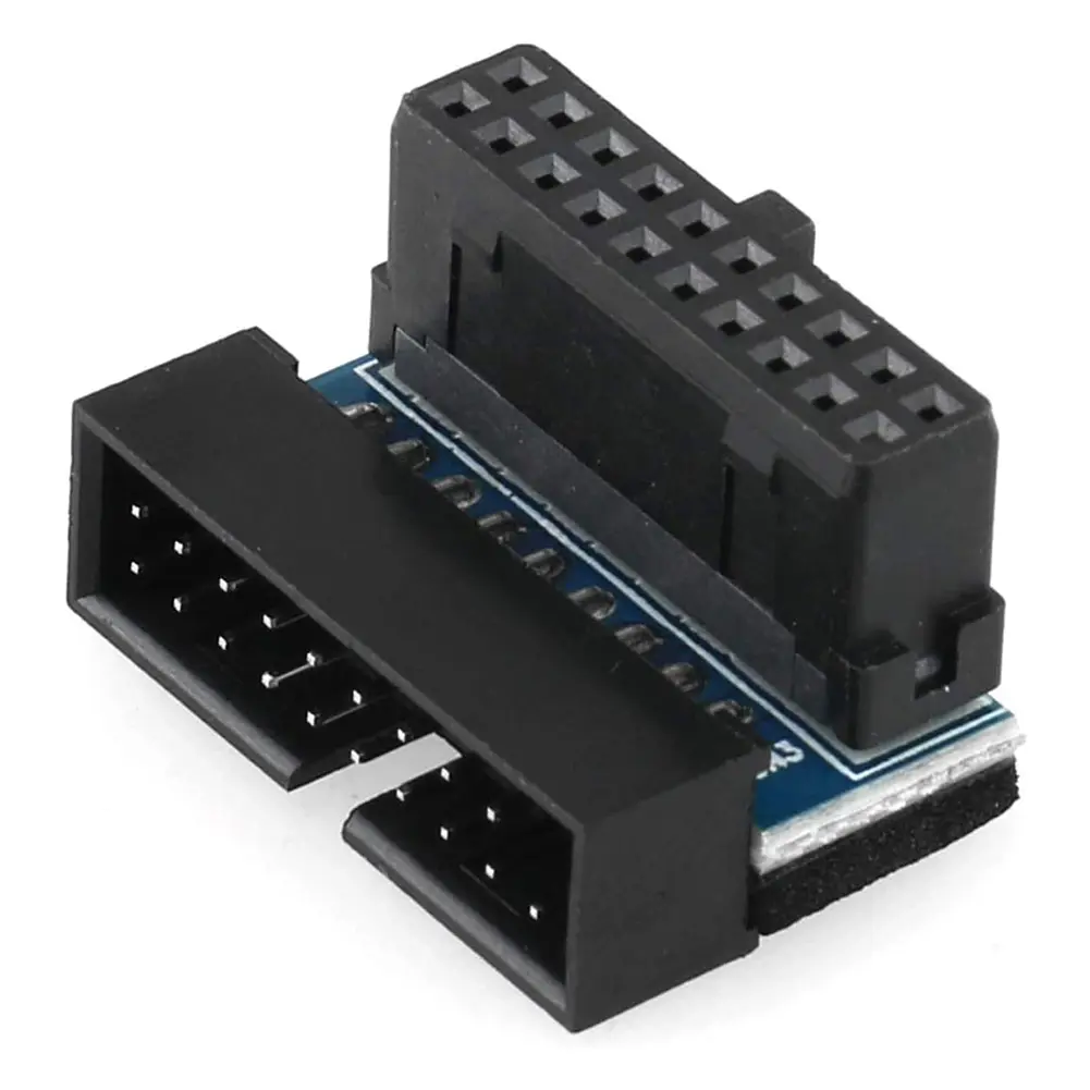 USB 3.0 20 Pin Male to 20 Pin Female Extension Adapter 90 Degree for Motherboard