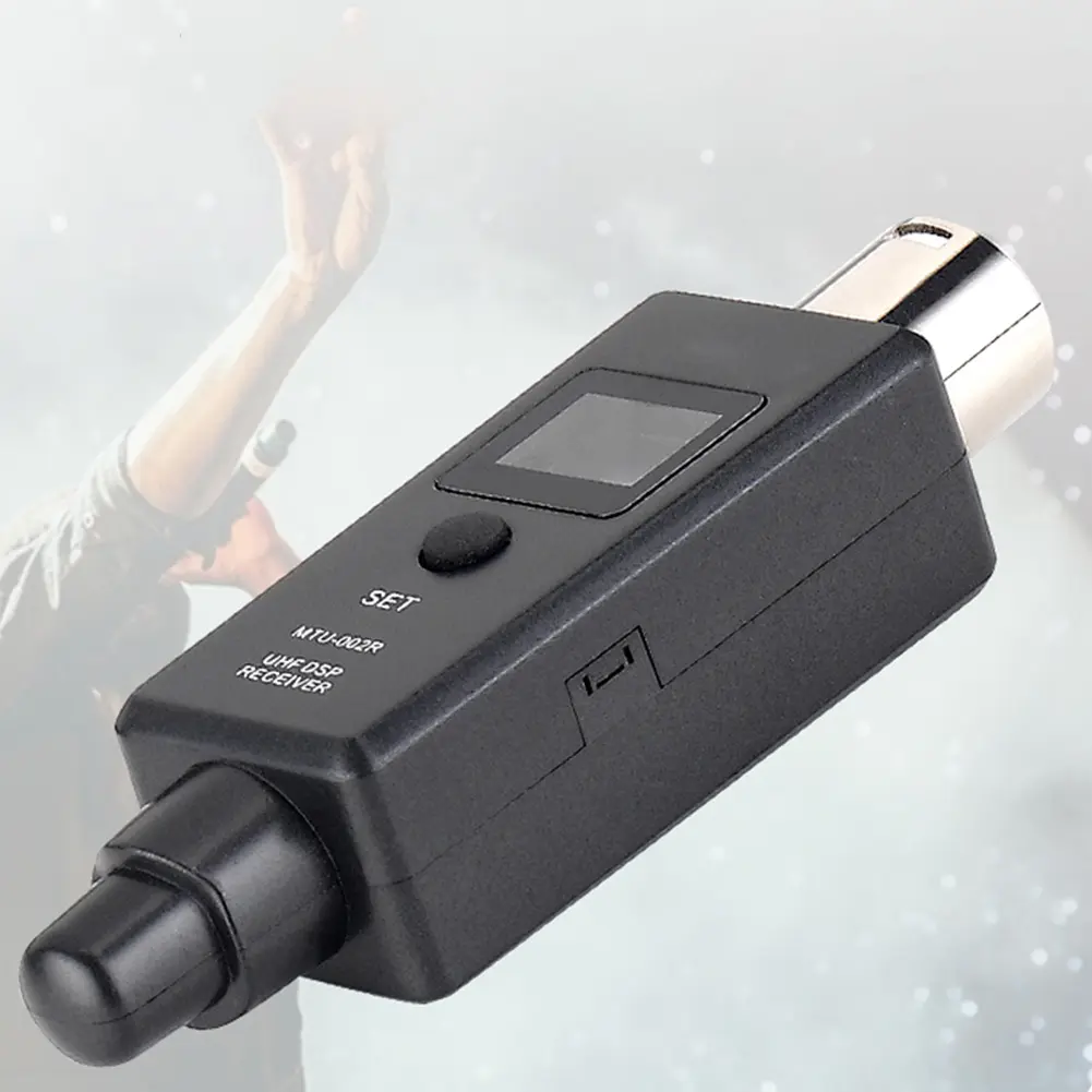1 Pair Micphone Wireless System Rechargeable UHF DSP Transmitter Receiver for Dynamic Mic Replacement Parts