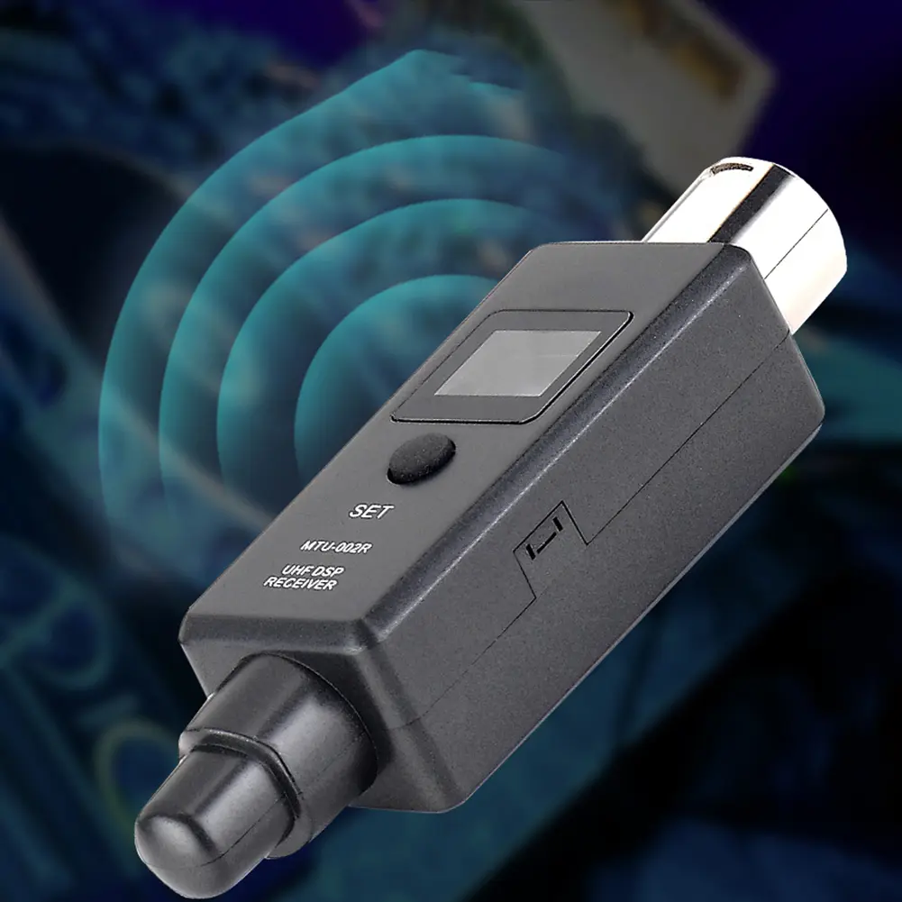 1 Pair Micphone Wireless System Rechargeable UHF DSP Transmitter Receiver for Dynamic Mic Replacement Parts