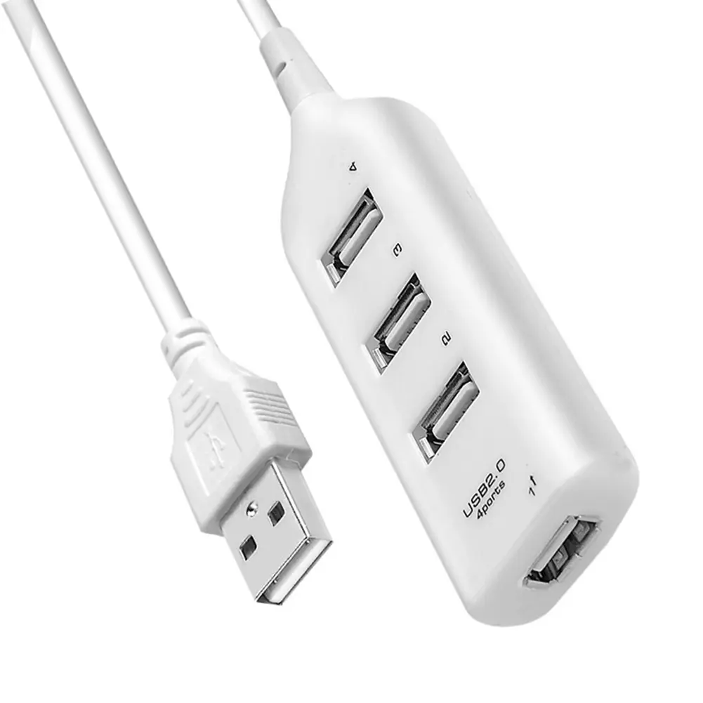 USB Hub 4 Port USB 2.0 Splitter with 0.5m Cable for PC Flash Drive Mobile HDD