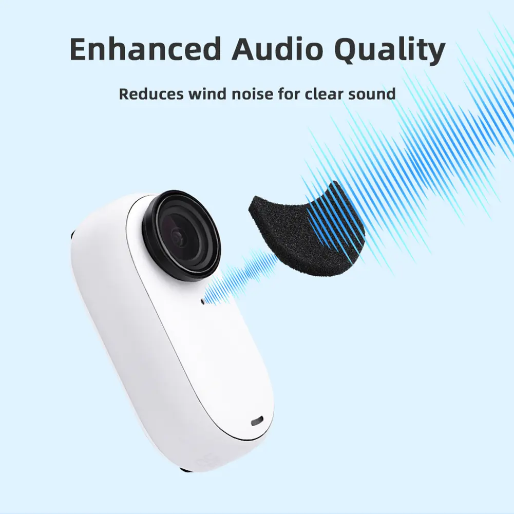 6pcs Windproof Sponge Protective Case Noise Reduction Dustproof Sponge Windproof Cotton for Insta360 GO 3S/Insta360 GO 3