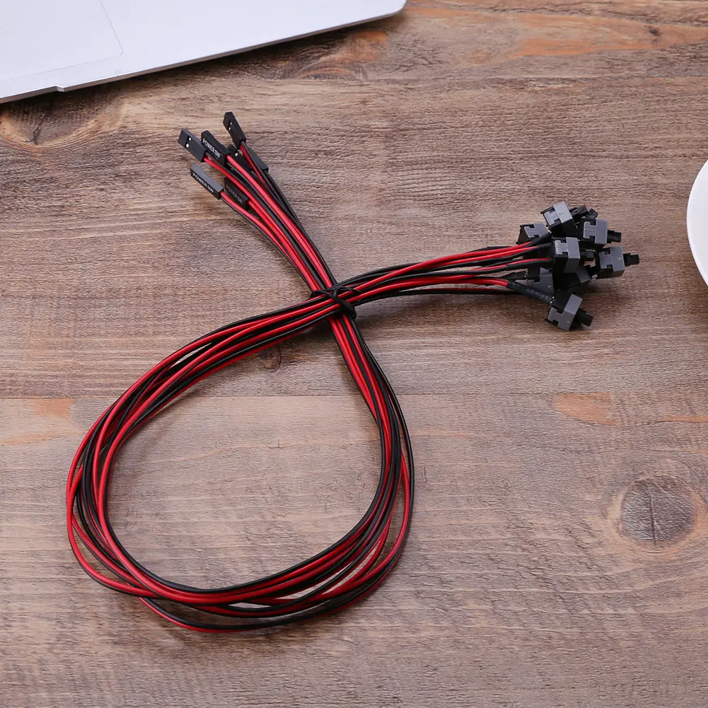 10 PCS 2 Pin SW PC Desktop Power Cable Power Line Motherboard Replacement On/Off Button Switchs Cord