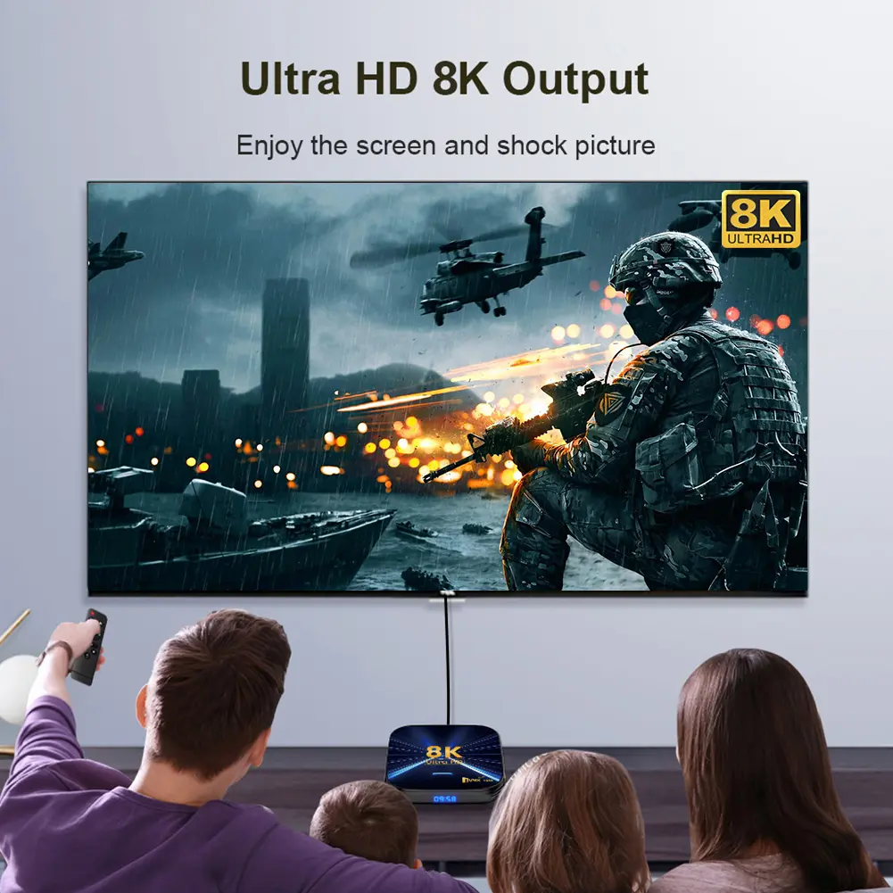 Android 14 Smart TV Box 8K HD Media Player Set Top Box Android Box with Remote