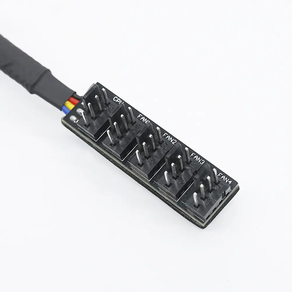 1 to 5 Way 4-Pin PWM CPU Cooler Fan PC Case Fan Sleeved Power Cable Hub Splitter