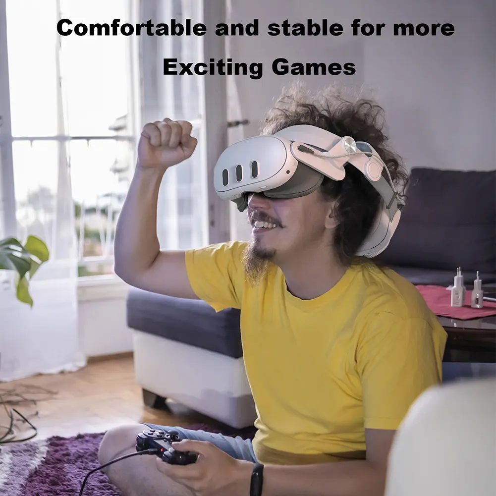 Adjustable Head Strap Comfort with 5000mAh Battery Pack Reduce Pressure Rechargeable Replacement Elite Strap for Meta Quest 3
