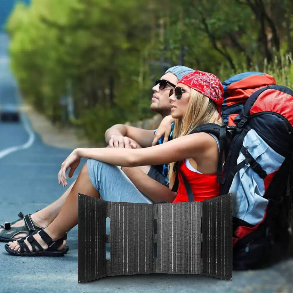 60W Folding Solar Panel IP65 Waterproof Foldable Solar Charger Battery Charger for Cell Phone Laptop Backpacking Camping Hiking