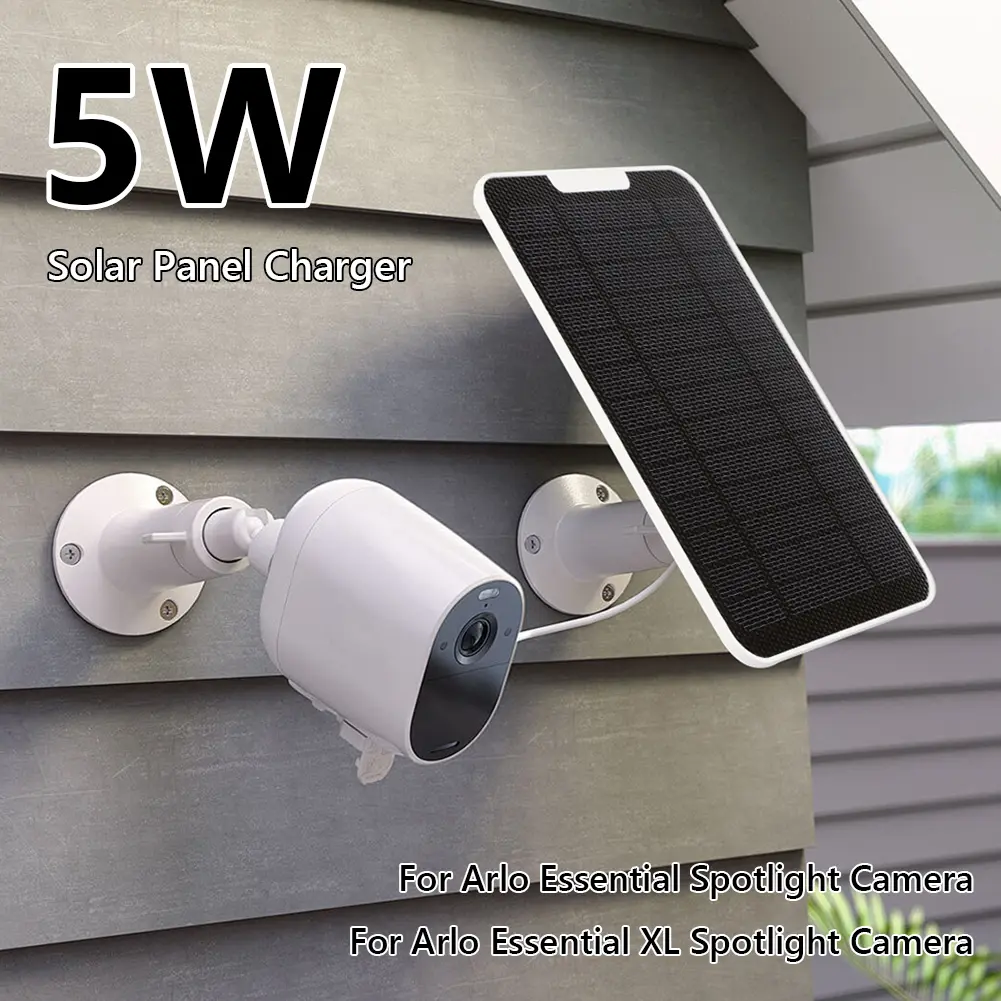 1/3 PCS 5W Solar Panel Kit IP65 Weatherproof W/ 9.8ft Micro USB Charging Cable for Arlo Essential Spotlight/XL Spotlight Camera