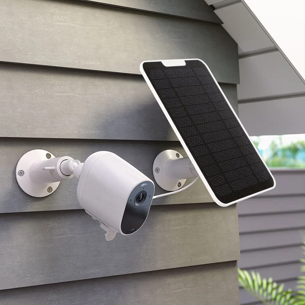 1/3 PCS 5W Solar Panel Kit IP65 Weatherproof W/ 9.8ft Micro USB Charging Cable for Arlo Essential Spotlight/XL Spotlight Camera