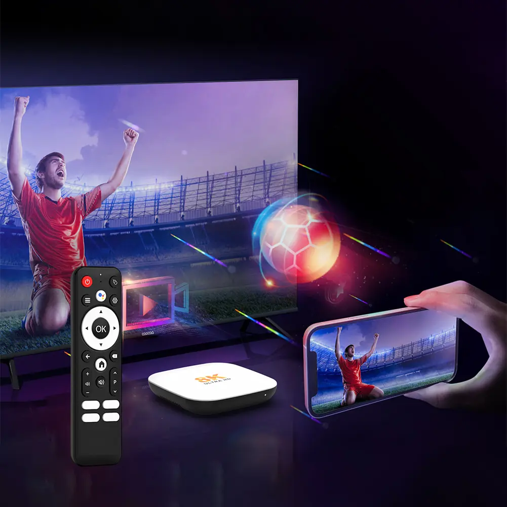 Android 14 TV Box 8K Media Player with Remote Set Top Box Android Box