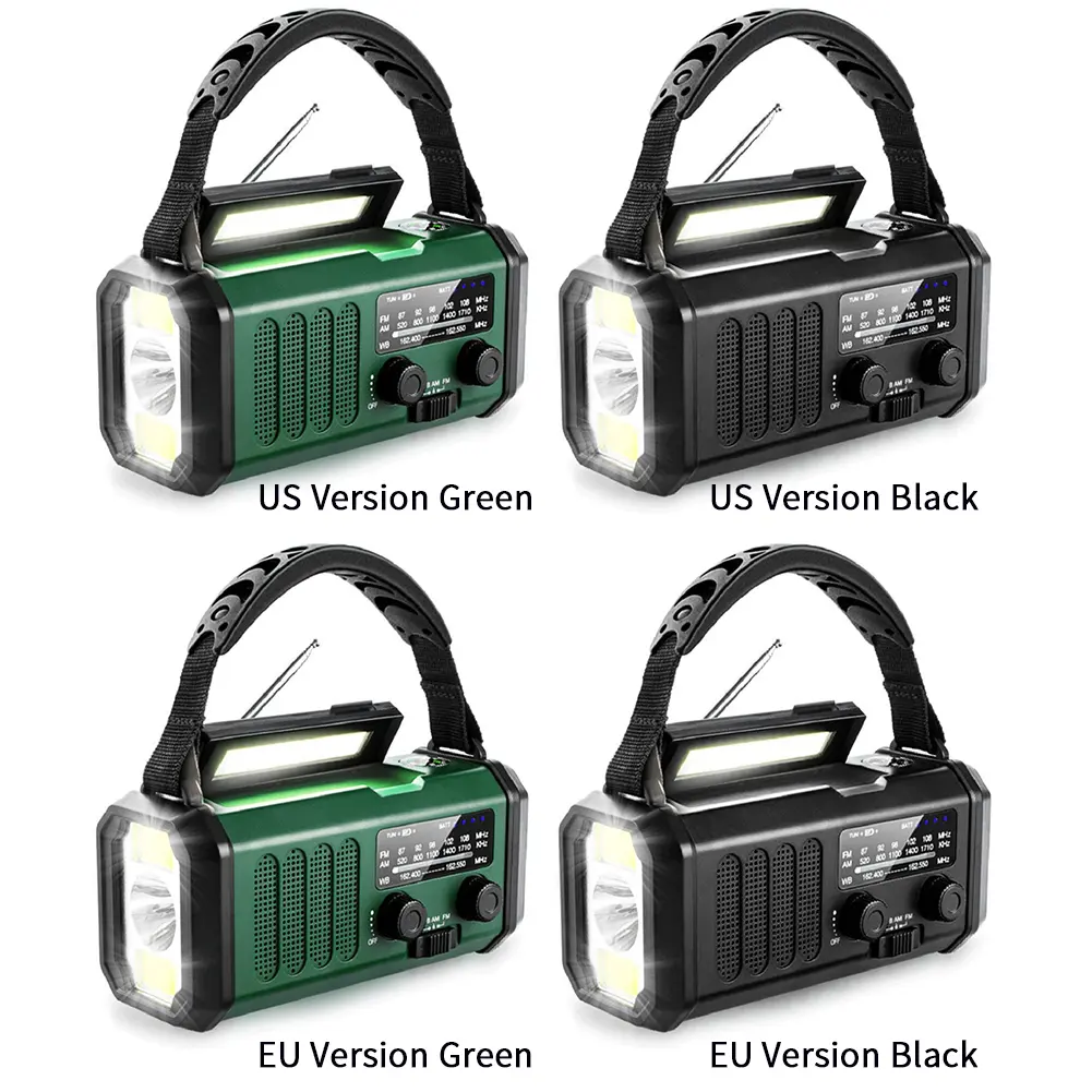 Hand Crank Emergency Radio 20000mAh Solar Radio with Flashlight Reading Lamp SOS Alarm AM/FM Survival Radio for Emergency/Home