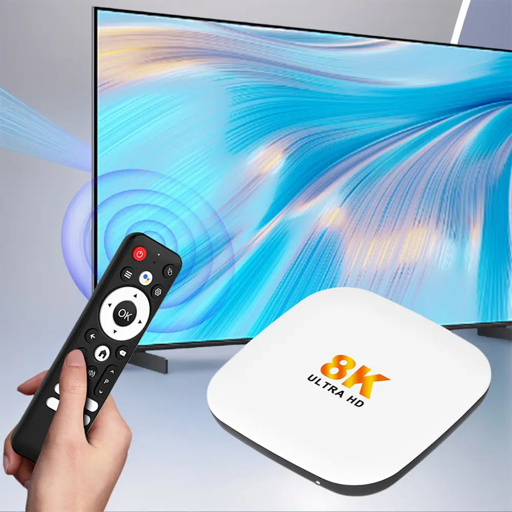 Android 14 TV Box 8K Media Player with Remote Set Top Box Android Box