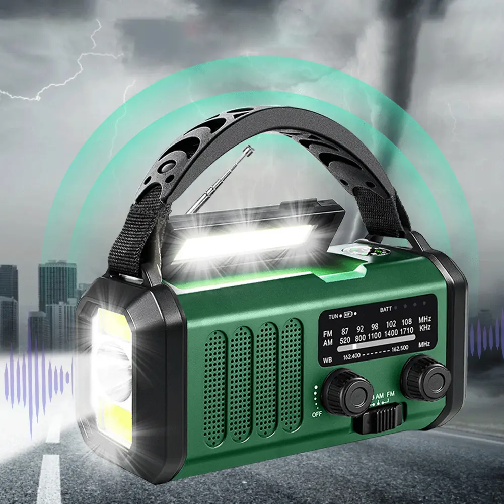 Hand Crank Emergency Radio 20000mAh Solar Radio with Flashlight Reading Lamp SOS Alarm AM/FM Survival Radio for Emergency/Home