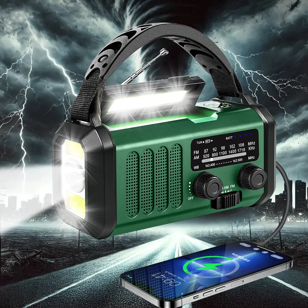 Hand Crank Emergency Radio 20000mAh Solar Radio with Flashlight Reading Lamp SOS Alarm AM/FM Survival Radio for Emergency/Home