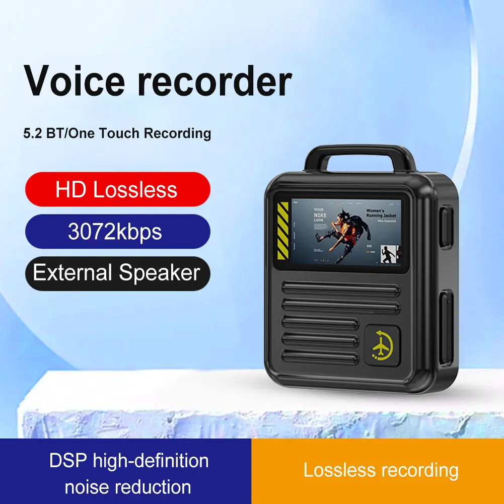 32GB/64GB/128GB Voice Activated Recorder with Playback Portable Audio Recorder Noise Reduction for Lectures Meetings Interviews