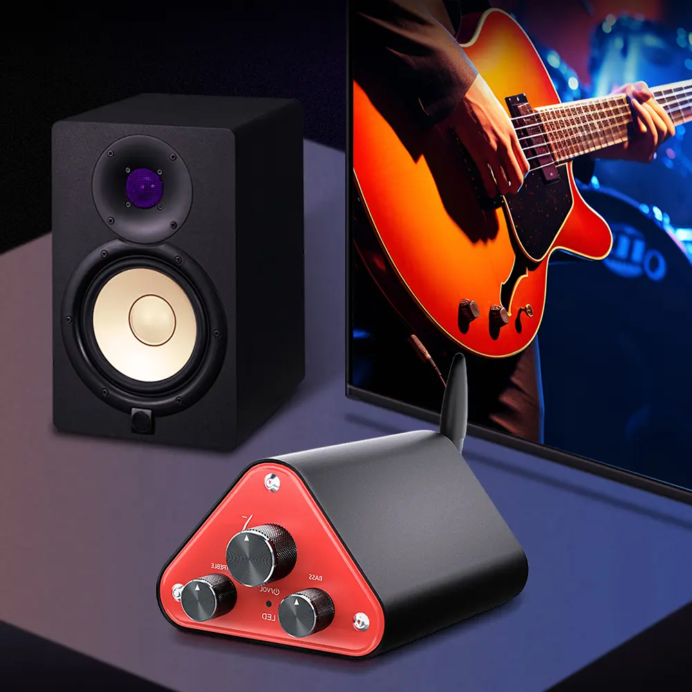 HIFI Stereo Sound Amplifier 50W+50W Mini Sound Amplifier Treble Control Dual Operational Amplifier for Home TV Phone Studio