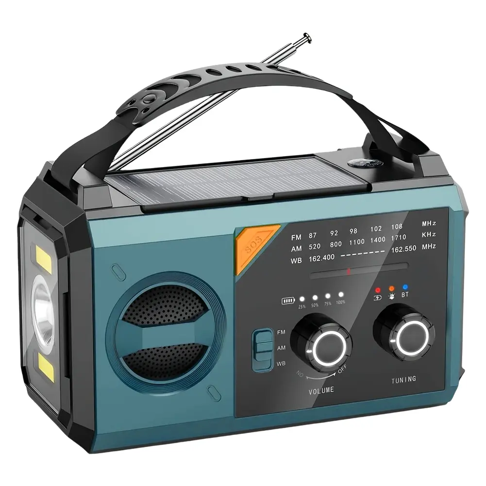 20000mAh Solar Emergency Weather Radio Flashlight & Reading Light AM FM NOAA Compass Cell Phone Charger for Home and Emergency