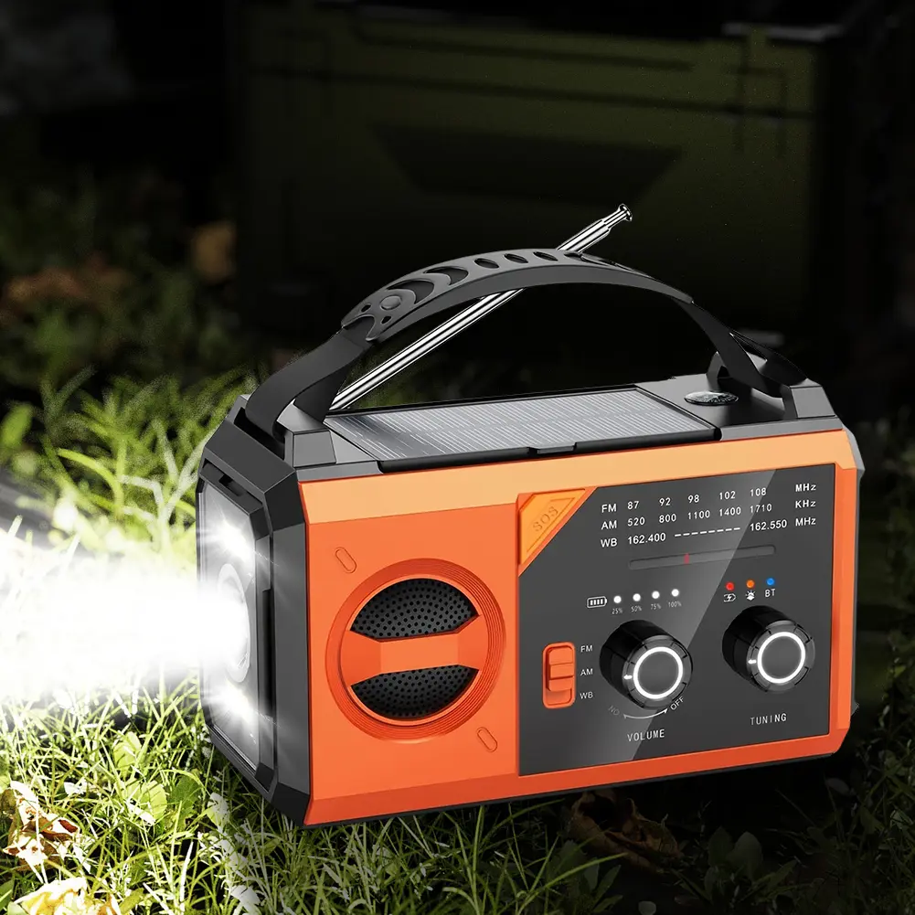 20000mAh Solar Emergency Weather Radio Flashlight & Reading Light AM FM NOAA Compass Cell Phone Charger for Home and Emergency