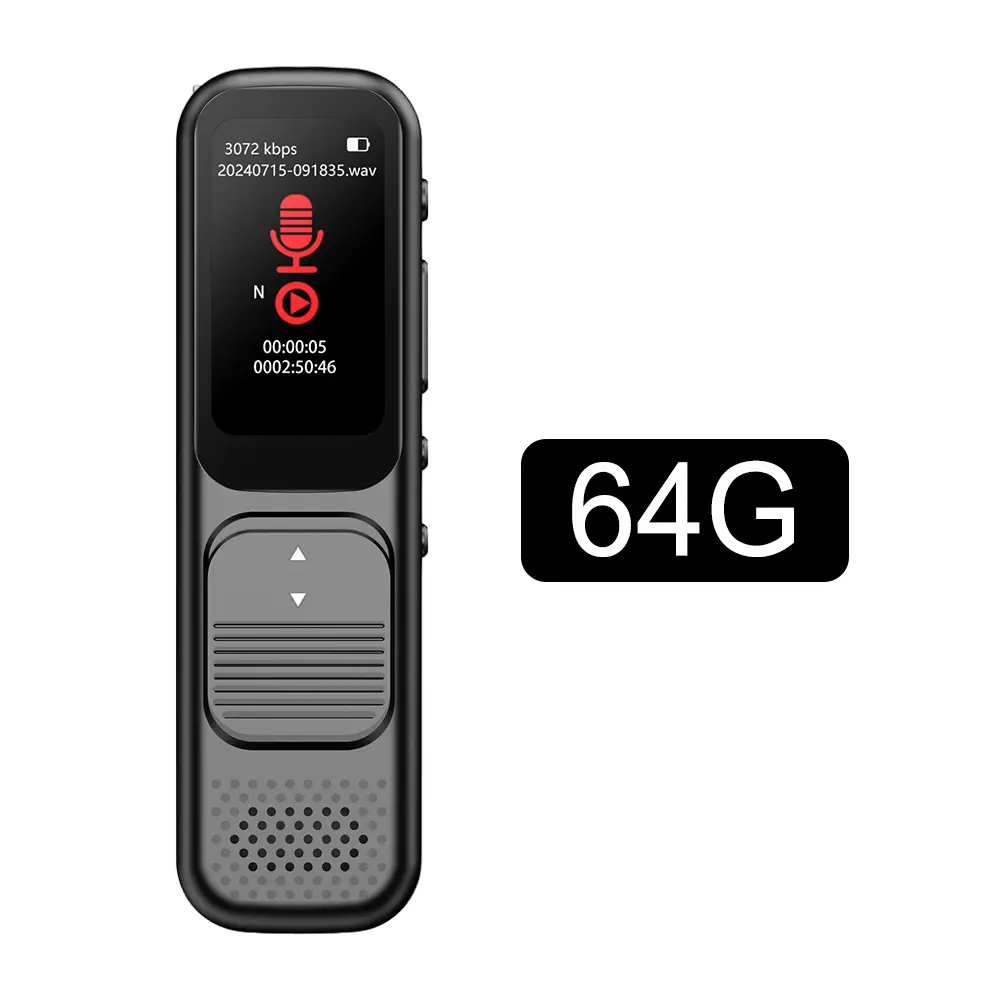 32GB/64GB/128GB Voice Activated Recorder Noise Reduction Portable Audio Recorder Audio Recording Device for Lectures Meetings
