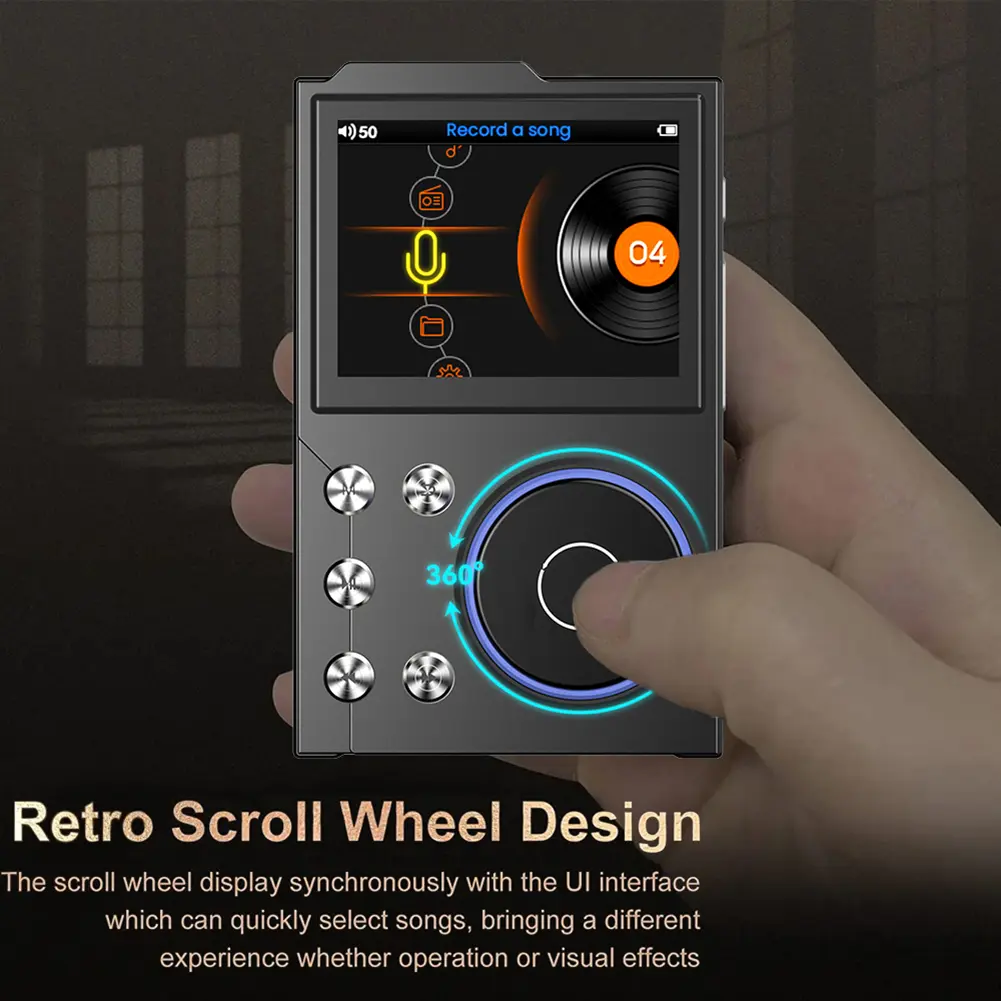 HiFi MP3 Player Portable Audio Player Bluetooth-Compatible 5.3 Portable Digital Audio Music Player Support Up To 256GB