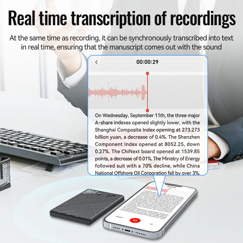 AI Voice Recorder GPT Intelligence Audio Recorder APP Control Audio Dictaphone for Lectures Phone Calls Meetings Interviews Etc