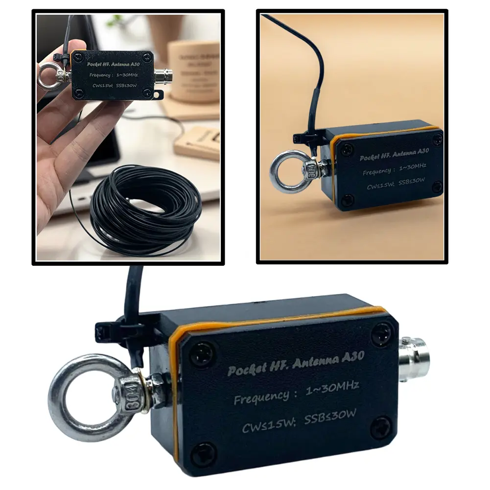 1-30MHz Shortwave Antenna Inverted V Horizontal Balun Long Line Wideband End-fed Antenna HF Shortwave Antenna with Storage Bag