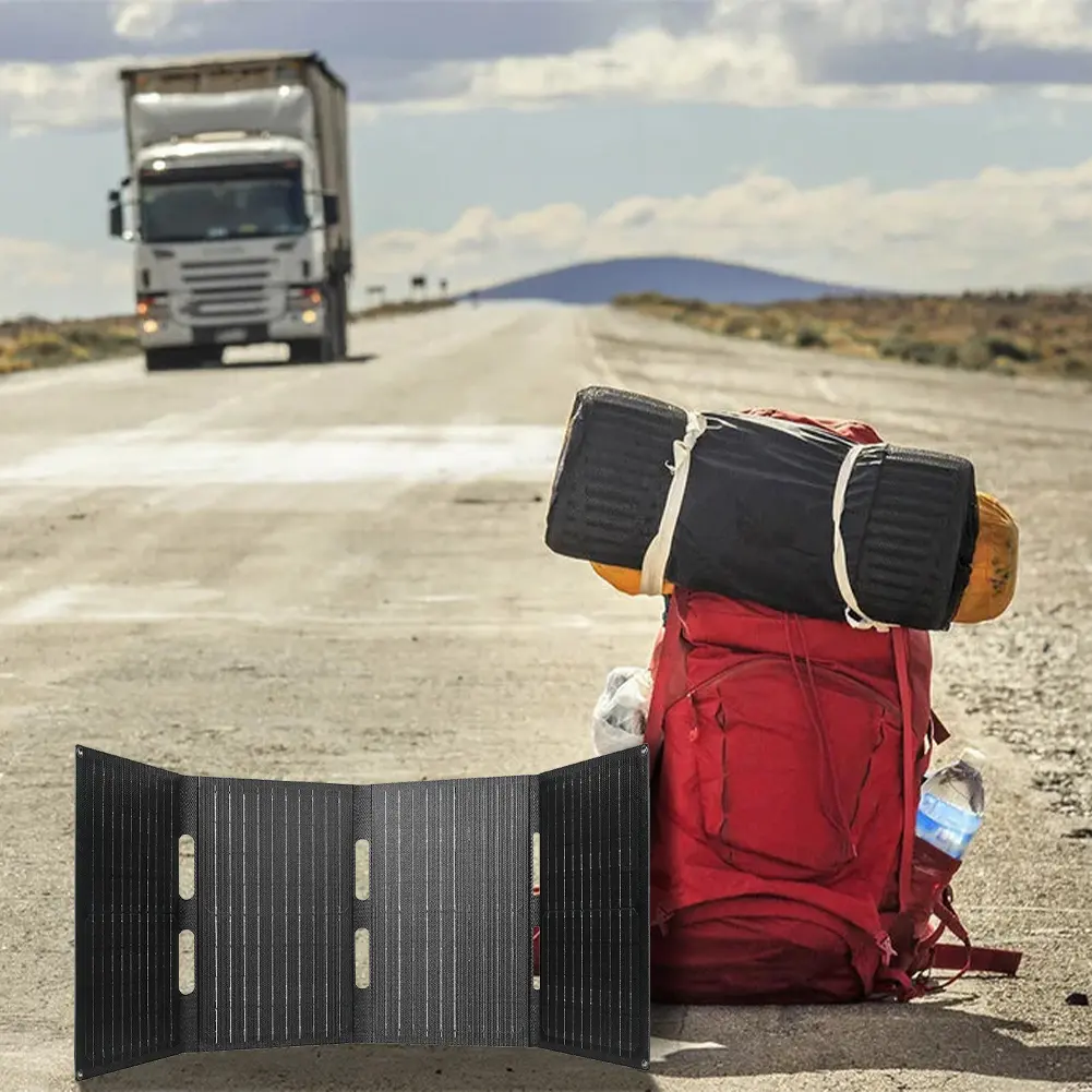 60W Folding Solar Panel IP65 Waterproof Foldable Solar Charger Portable Solar Panel Charger Battery Charger for Hiking & Camping