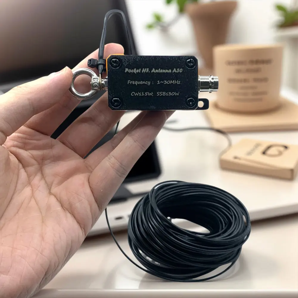 1-30MHz Shortwave Antenna Inverted V Horizontal Balun Long Line Wideband End-fed Antenna HF Shortwave Antenna with Storage Bag