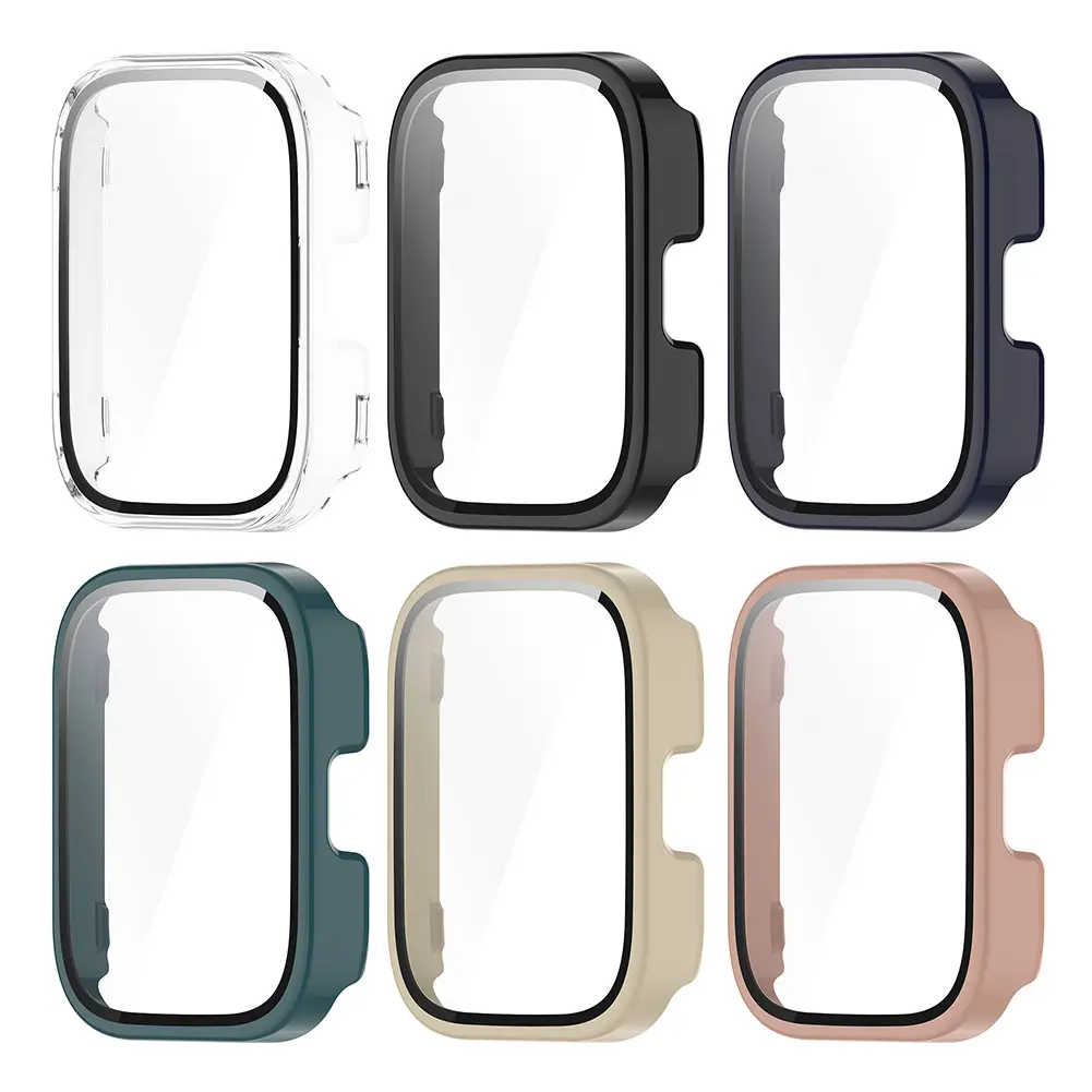 Glass Case All-around Protective Cover Screen Protector Hard PC Bumper & Tempered Glass Film for Amazfit Bip 5 Unity Accessories