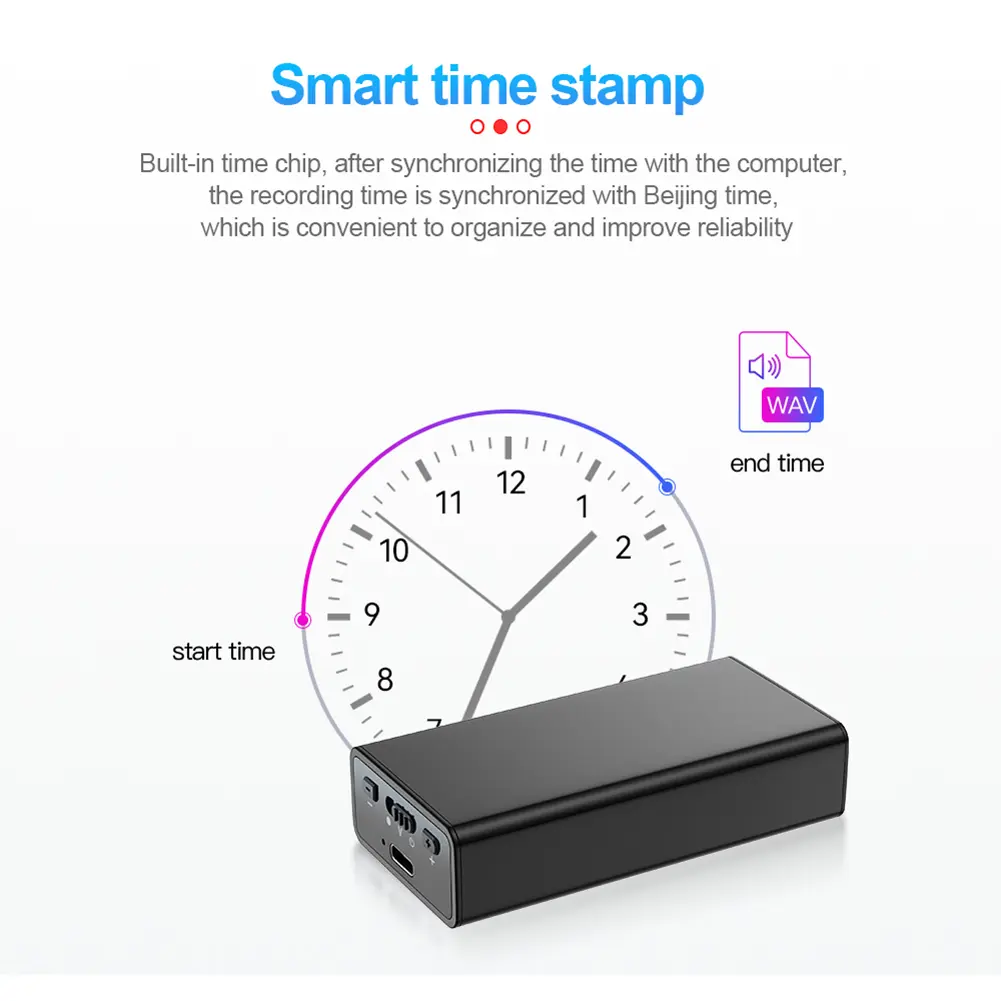 64G/32GB/16GB/8GB Digital Voice Recorder Noise Reduction Voice Activated 900 Hours Audio Recording for Lecture Interview Meeting