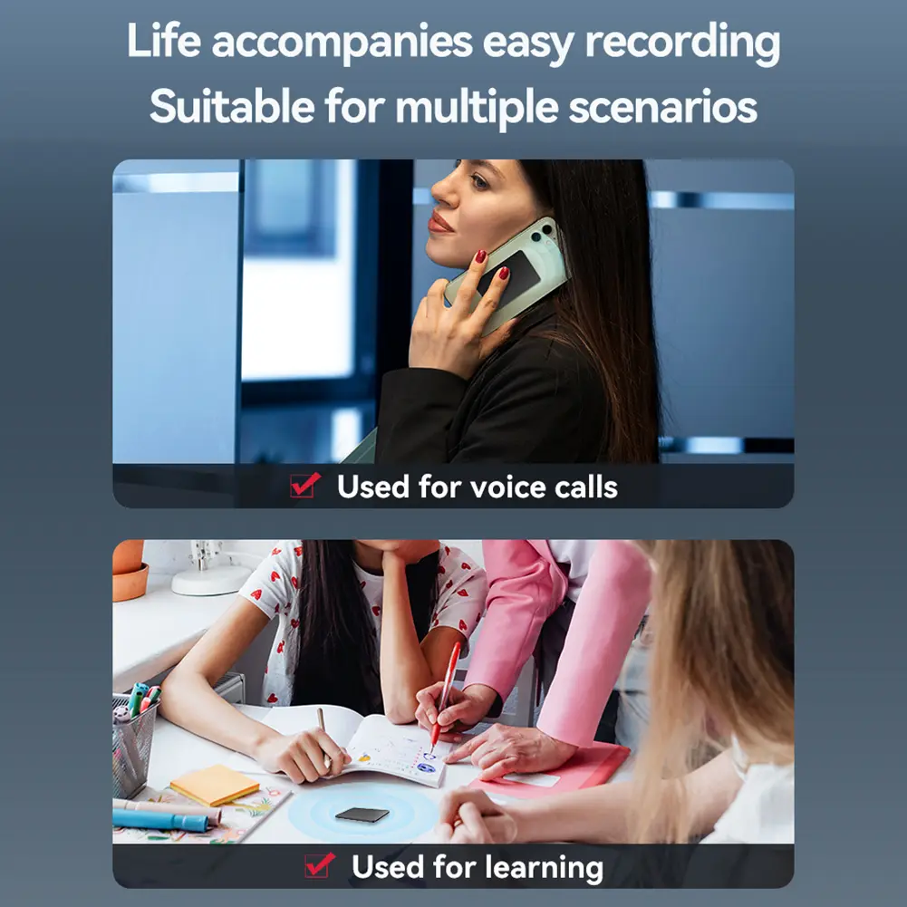 Real-Time Transcription Tool 59 Languages Digital Recording Device LED Indicator App Controll Note Voice Recorder for Office Use