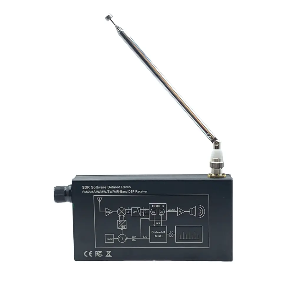 DSP SDR Radio Receiver Portable Shortwave Radio 4.3 Inch Touch Screen Stereo MP3 Player with Headphone Antenna Jack for Hiking