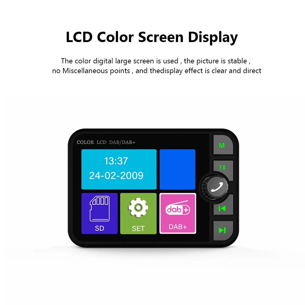 Stereo Digital Signal Broadcast Adapter DAB+ Receiver Music Player Bluetooth-compatible 5.0 Dab Digital Radio Hands-free for Car