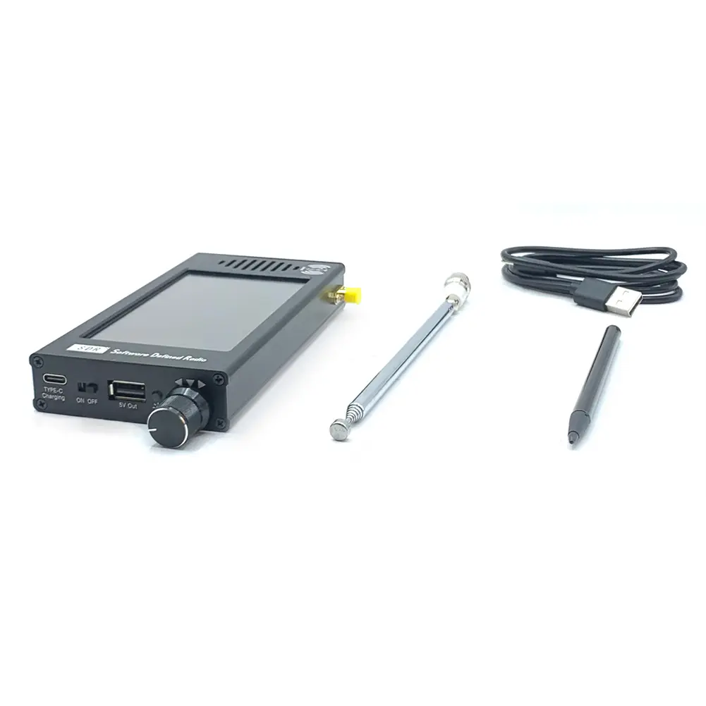 DSP SDR Radio Receiver Portable Shortwave Radio 4.3 Inch Touch Screen Stereo MP3 Player with Headphone Antenna Jack for Hiking