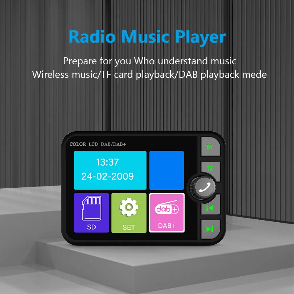 Stereo Digital Signal Broadcast Adapter DAB+ Receiver Music Player Bluetooth-compatible 5.0 Dab Digital Radio Hands-free for Car