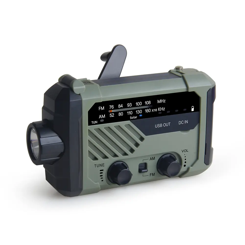Multifunctional Radio Solar FM/AM Weather Radio Outdoor Camping Picnic Emergency LED Flashlight Power Bank
