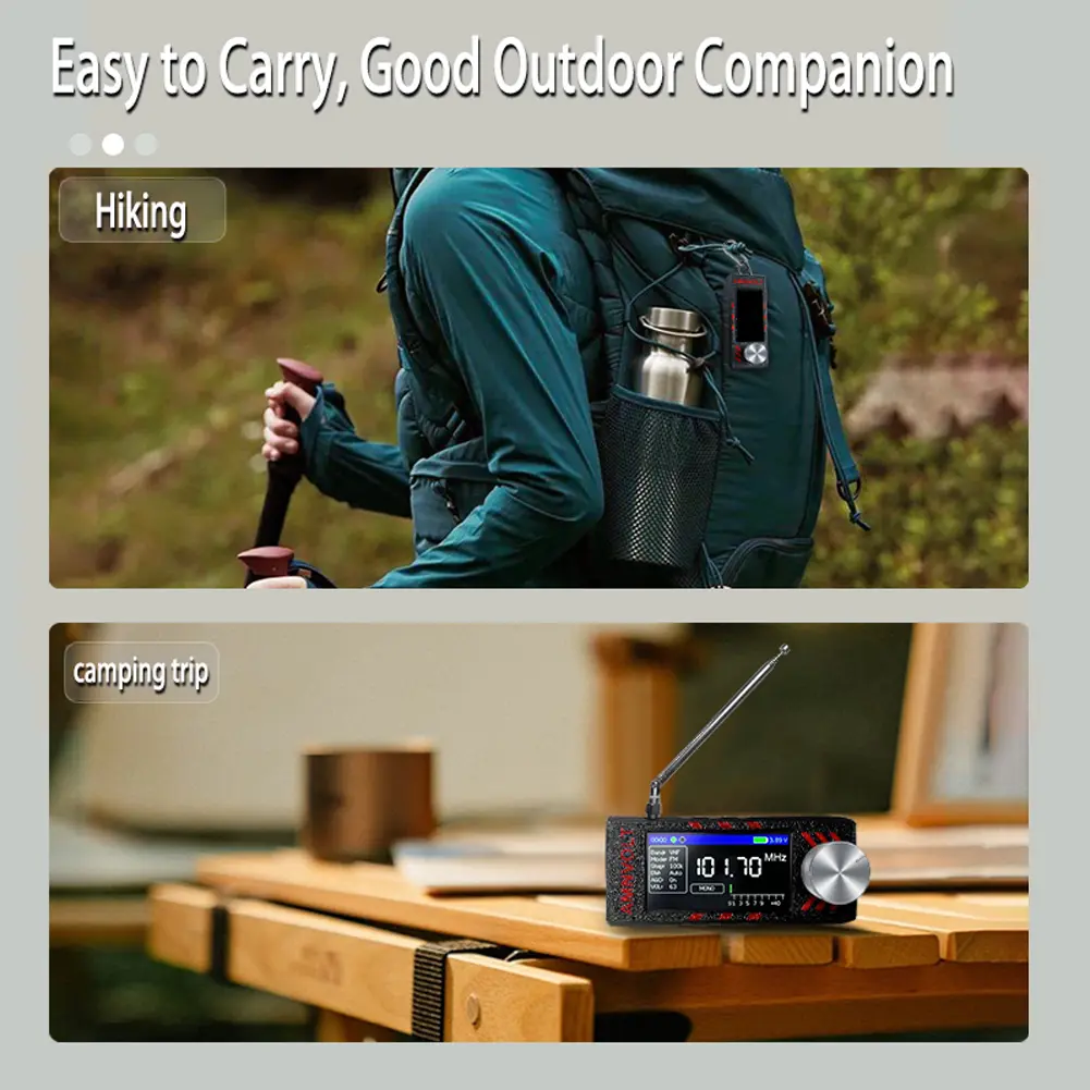 SI4732 LSB USB AM FM FM/AM Radio 1.9inch IPS Screen Mini Pocket Radio with Antenna HF SW MW VHF Radio DSP Radio