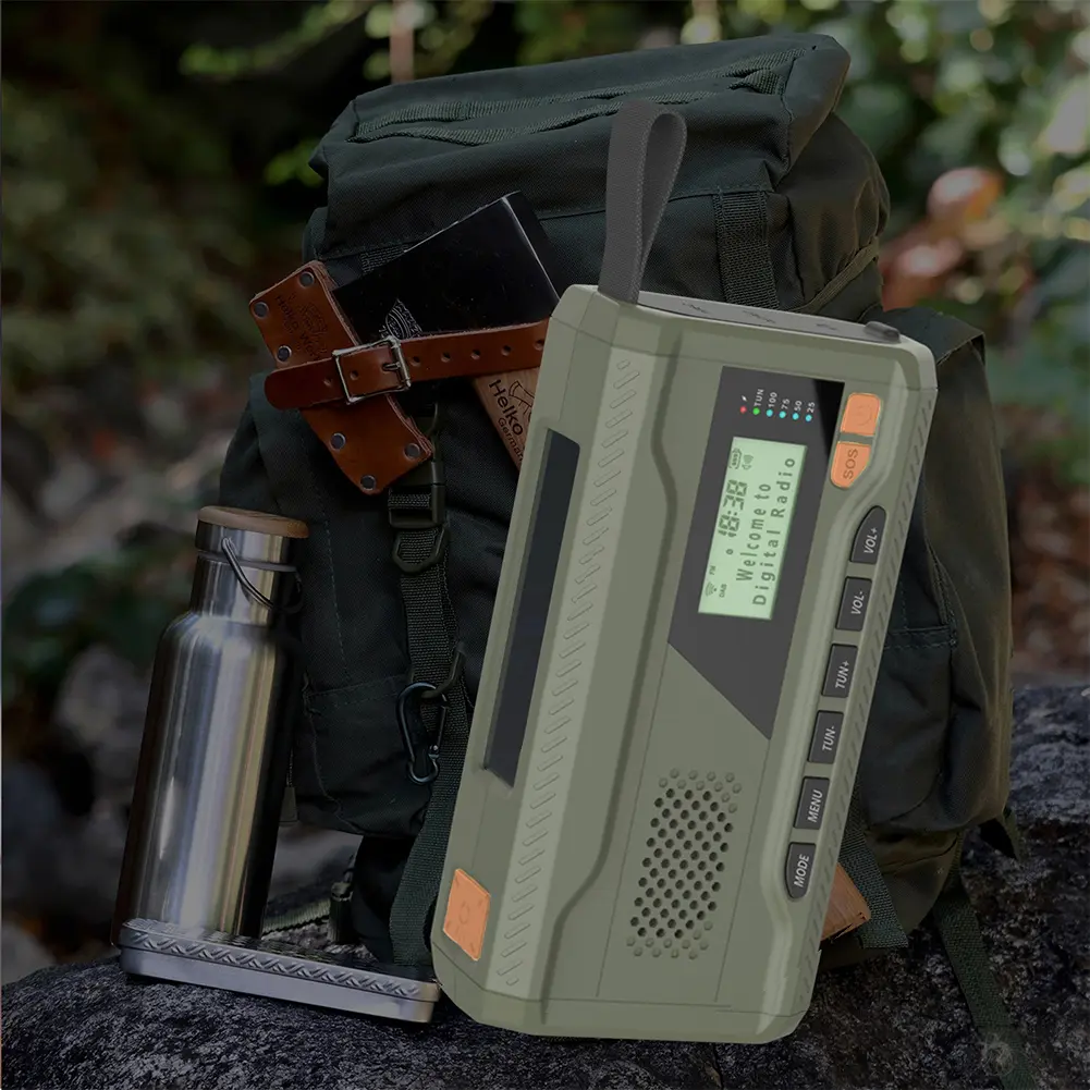 Portable DAB FM Radio with Flashlight BT Speaker Emergency Radio Emergency Weather Radio for Emergency Camping Storm Survival