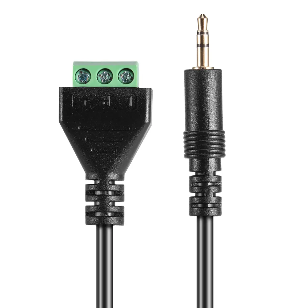 3.5mm 3 Pole Balun Terminal Jack Connector Adapter Cable Gold-plated Solderless Block Adapter Cable Audio/Video Connector 30cm