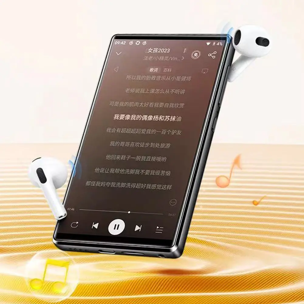 For Android 11.0 MP3 Player Built-in Speaker Lossless Music Player 4in Full Touch Screen Student Walkman for Student