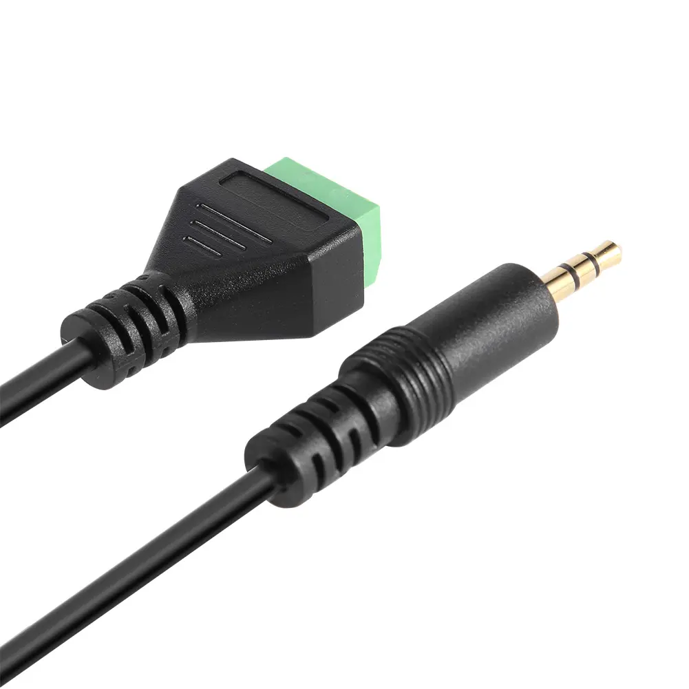 3.5mm 3 Pole Balun Terminal Jack Connector Adapter Cable Gold-plated Solderless Block Adapter Cable Audio/Video Connector 30cm