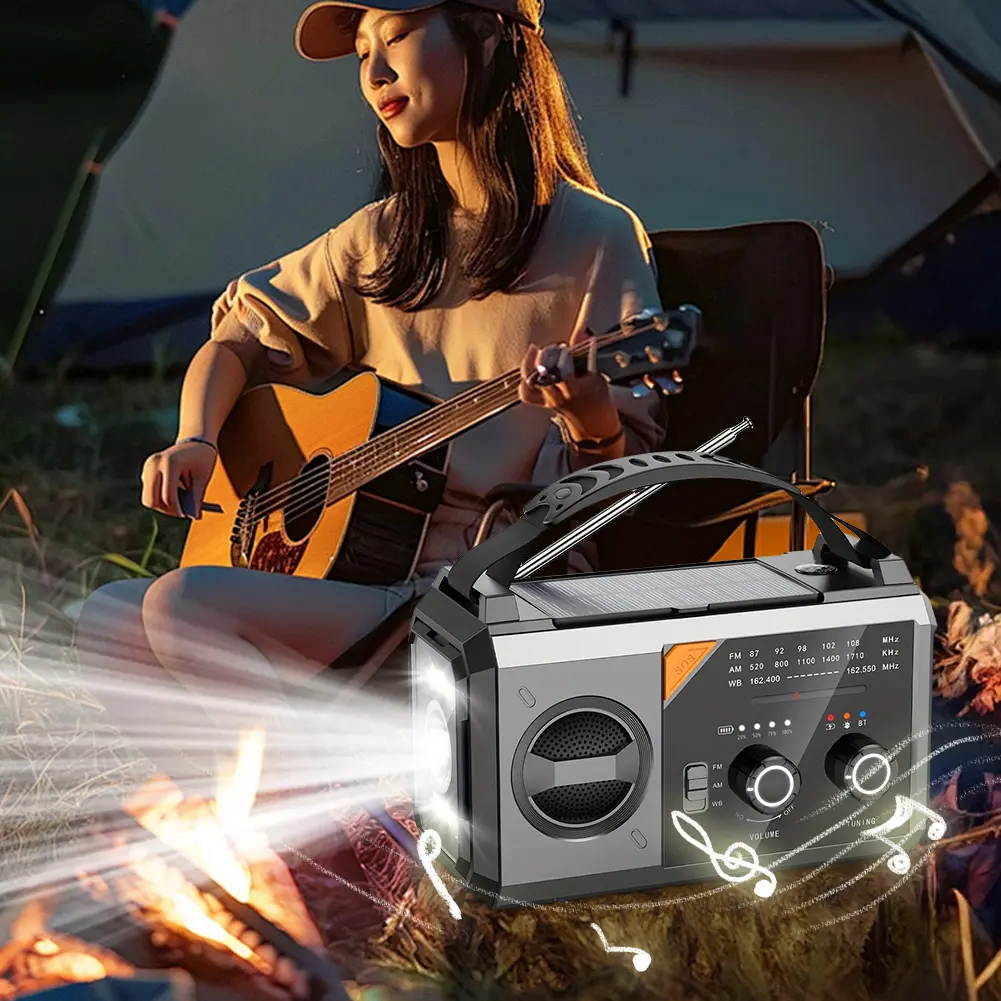 20000mAh Solar Weather Alert Radio Hand Crank Flashlight & Reading Light AM FM NOAA Emergency Crank Weather Radio for Emergency