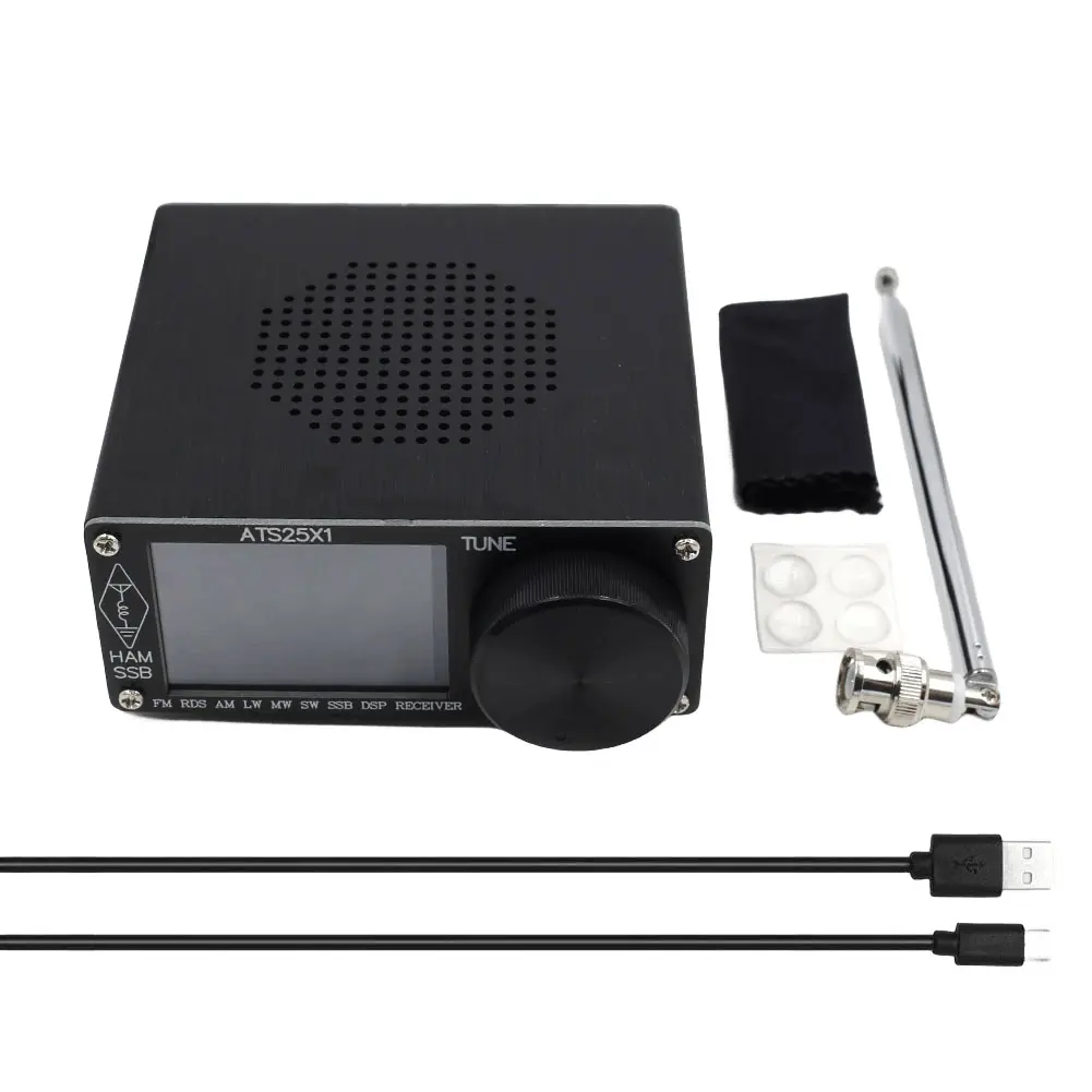 ATS25X1 Full-Band DSP Radio Receiver FM/LW/MW/SSB Receiver 2.4inch Touch Screen FM Receiver Built in Battery with Antenna