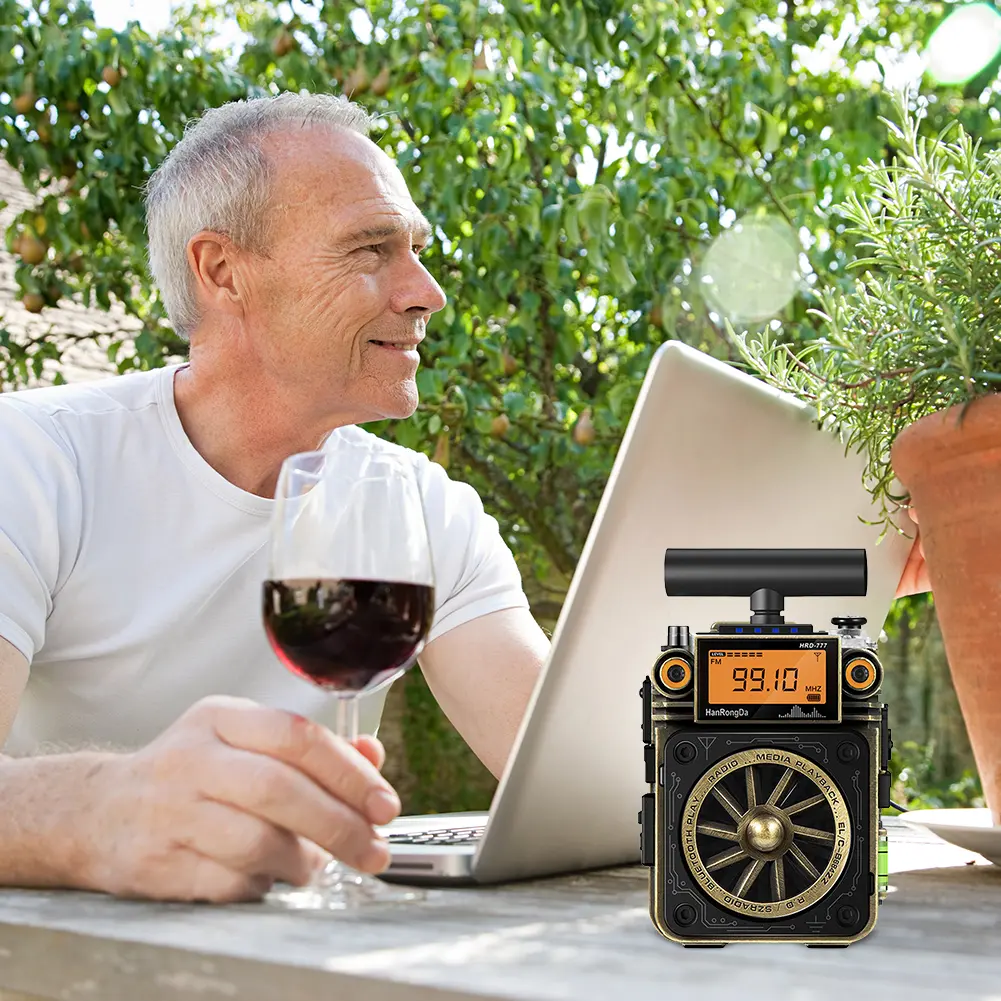 Full-Band Mini Radio with BT Speaker Portable Radio Pocket Radio for Camping