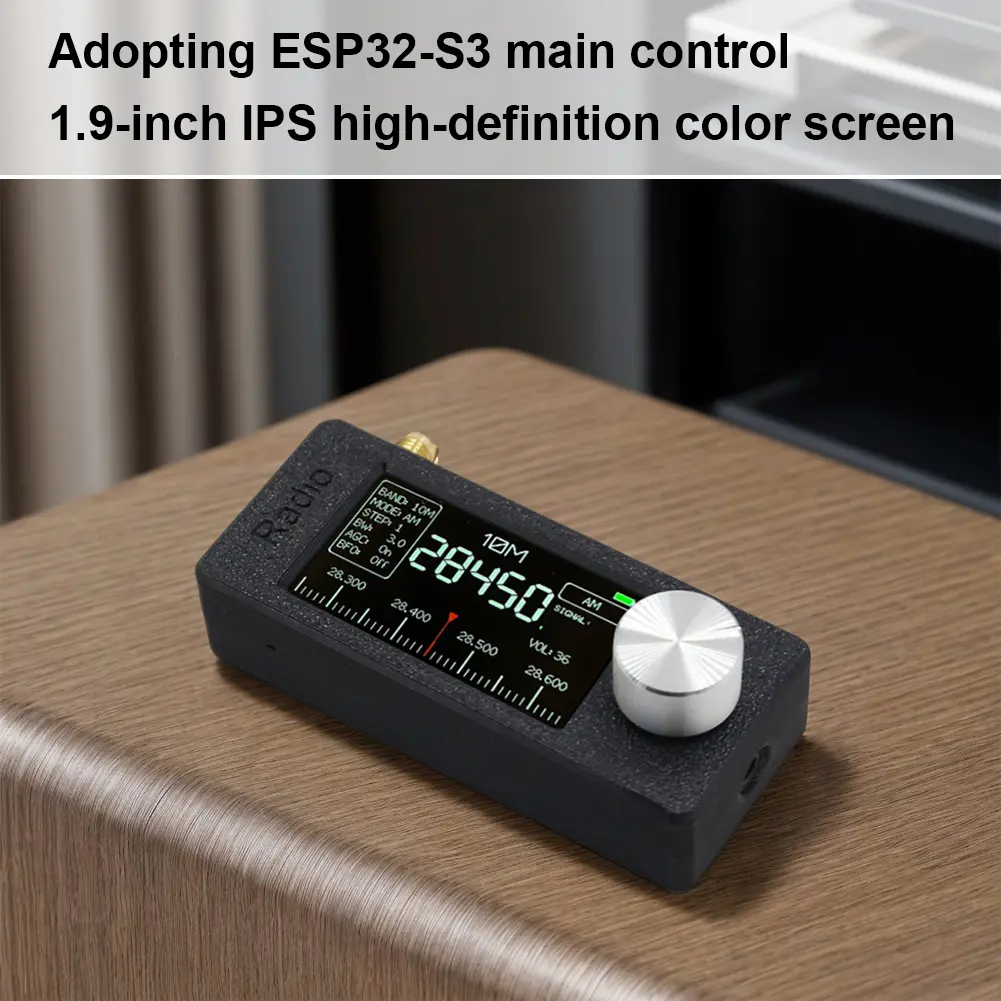 SI4732 0.5-108mhz Portable Radio 1.9inch IPS Screen All Band Radio Receiver LSB USB AM FM FM/AM Radio with 2pcs Antenna