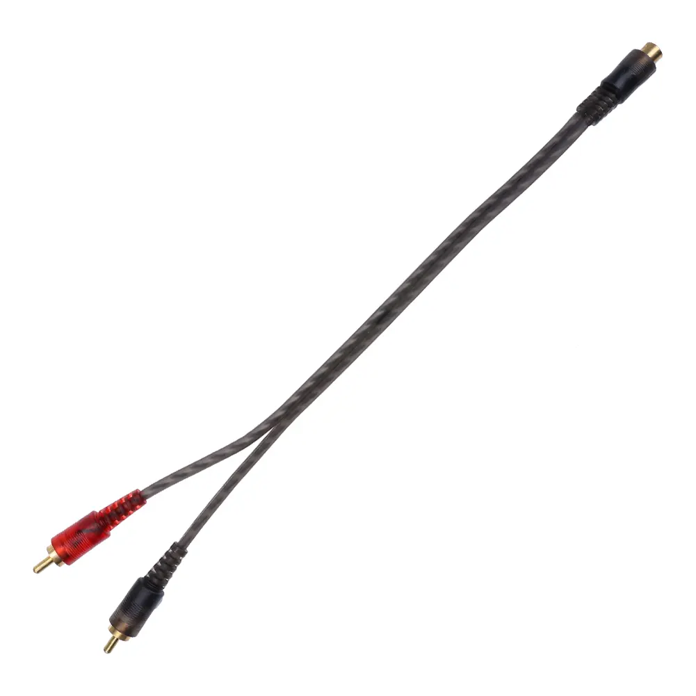 1 Female To 2 Male RCA Stereo Audio Adapter 27CM Y Adapter Connector Car Audio RCA Splitter Adapter Cable for Car Audio System