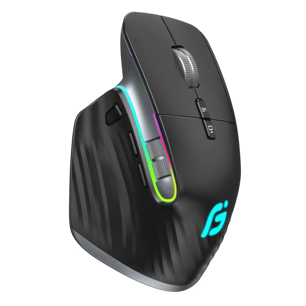 Multi-Device Wireless Mouse Ergonomic Bluetooth-Compatible 5.0 & 2.4G Wireless Portable Optical Mouse 1000-4000DPI for Laptop PC
