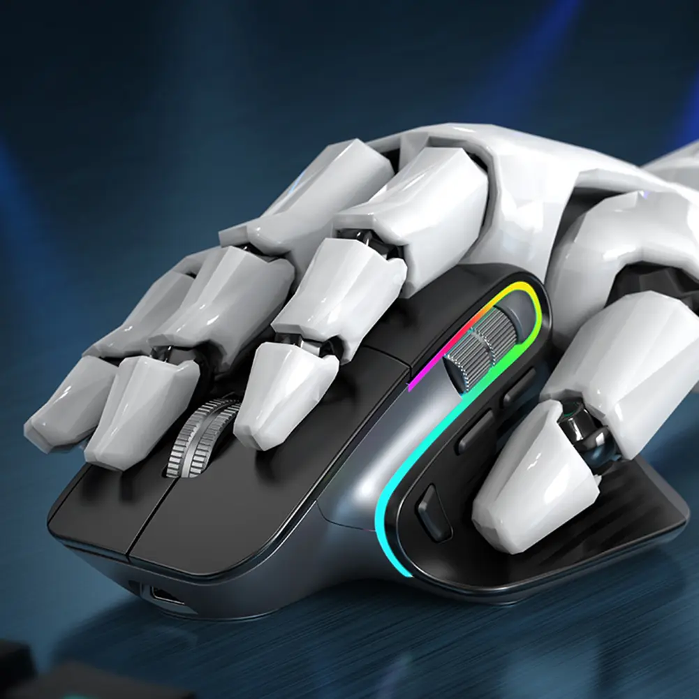 Multi-Device Wireless Mouse Ergonomic Bluetooth-Compatible 5.0 & 2.4G Wireless Portable Optical Mouse 1000-4000DPI for Laptop PC