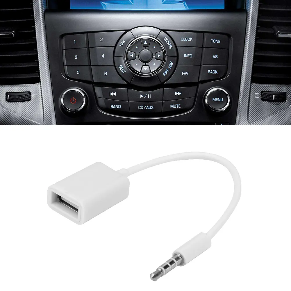 3.5mm Male Audio AUX Jack to USB 2.0 Type A Female OTG Converter Cable