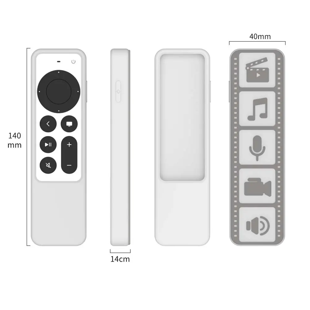 Remote Control Case Anti Slip with Lanyard Remote Control Housing for Apple Tv 4k 2021 Tv Remote Control Cover